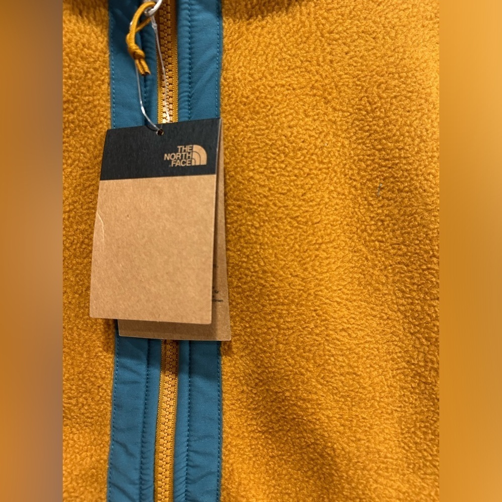 The North Face Men’s Large Carbondale Fleece Vest Tan Teal NWT Brown - Picture 4 of 10